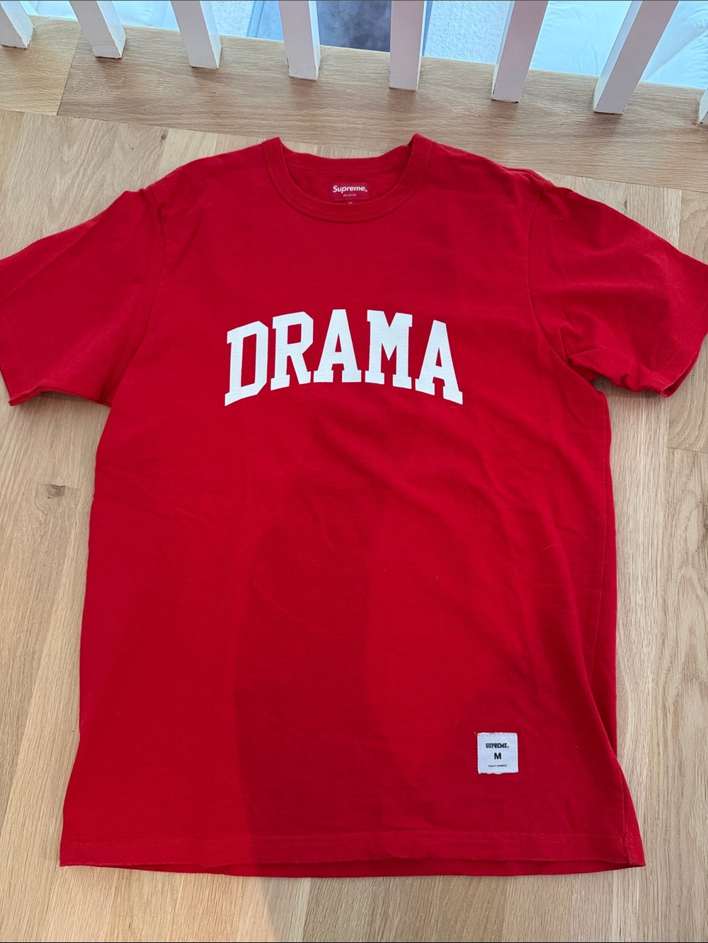 Supreme Red 'DRAMA' Graphic Short Sleeve Tee medium like new